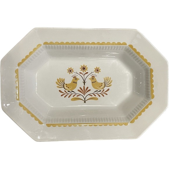 Independece Ironstone Castleton Felicity Small Serving Platter Yellow  Japan Vtg - Picture 2 of 3